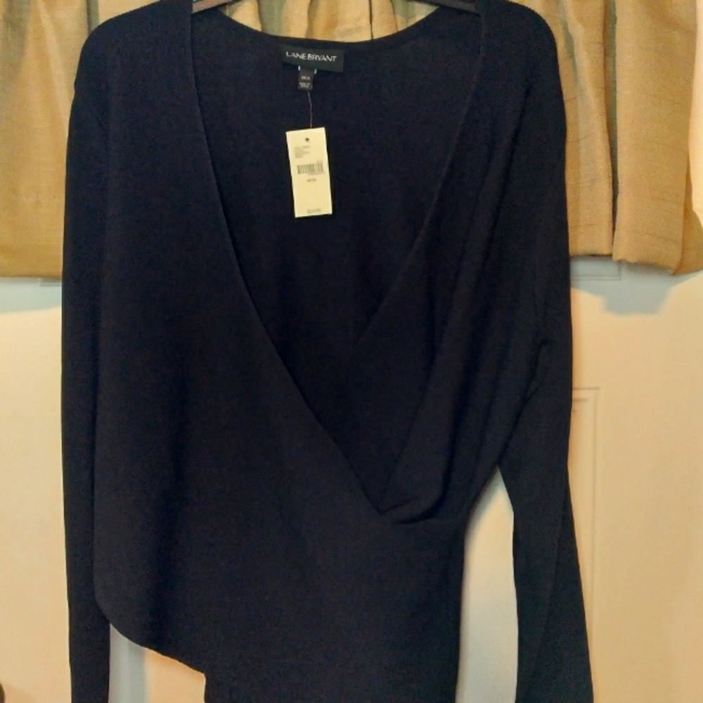 Lane Bryant Women 14/16 Plus Size Wrap Sweater NWT